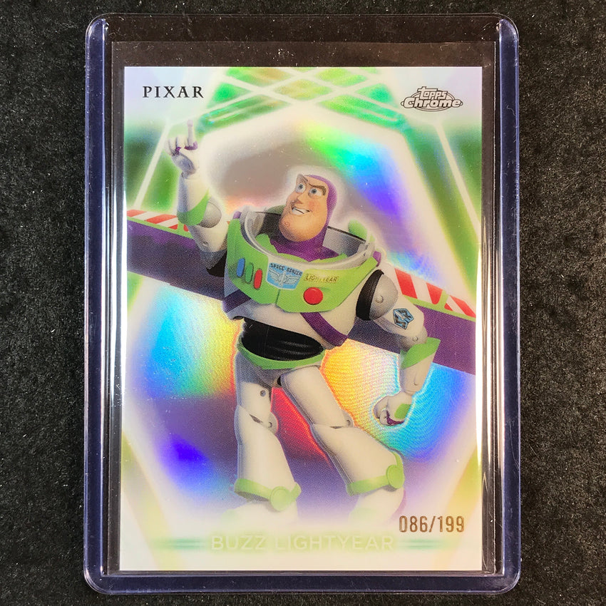 2026 Topps Disney Neon BUZZ LIGHTYEAR Chrome Neon Etch Refractor 86/199 #31