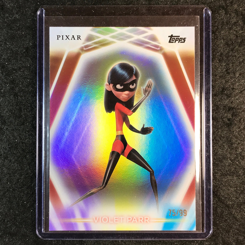 2026 Topps Disney Neon VIOLET PARR Base Purple Yellow Blue 75/99 #55