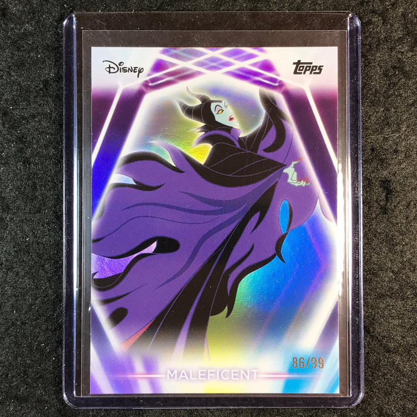 2026 Topps Disney Neon MALEFICENT Base Purple Yellow Blue 86/99 #100