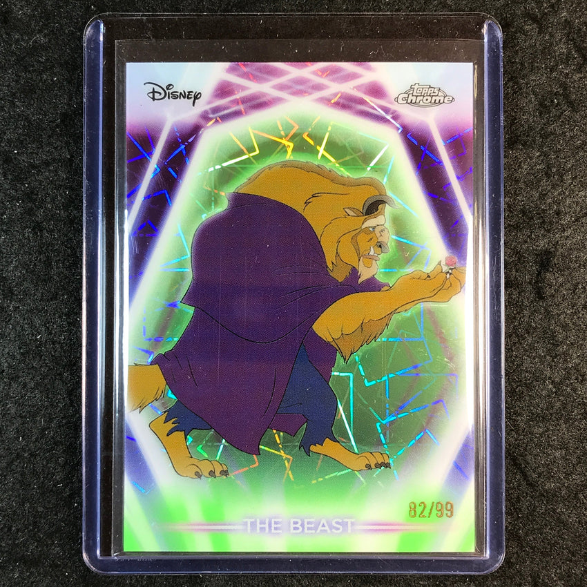 2026 Topps Disney Neon THE BEAST Chrome Neon Etch Green Lazer 82/99 #11