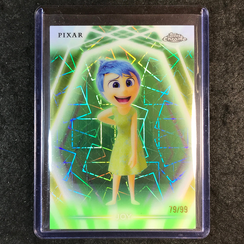 2026 Topps Disney Neon JOY Chrome Neon Etch Green Lazer 79/99 #163