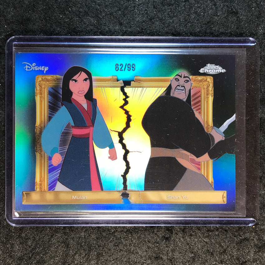 2026 Topps Disney Neon MULAN & SHAN YU Family First Rivals Variation 62/99 #30