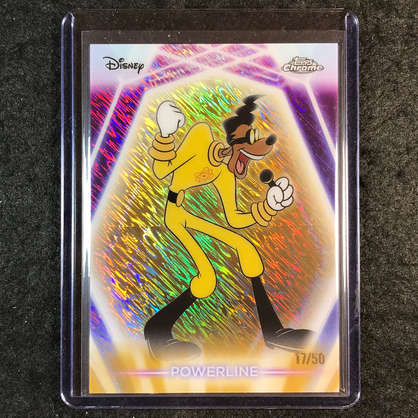 2026 Topps Disney Neon POWERLINE Chrome Neon Etch Gold Shimmer 17/50 #101