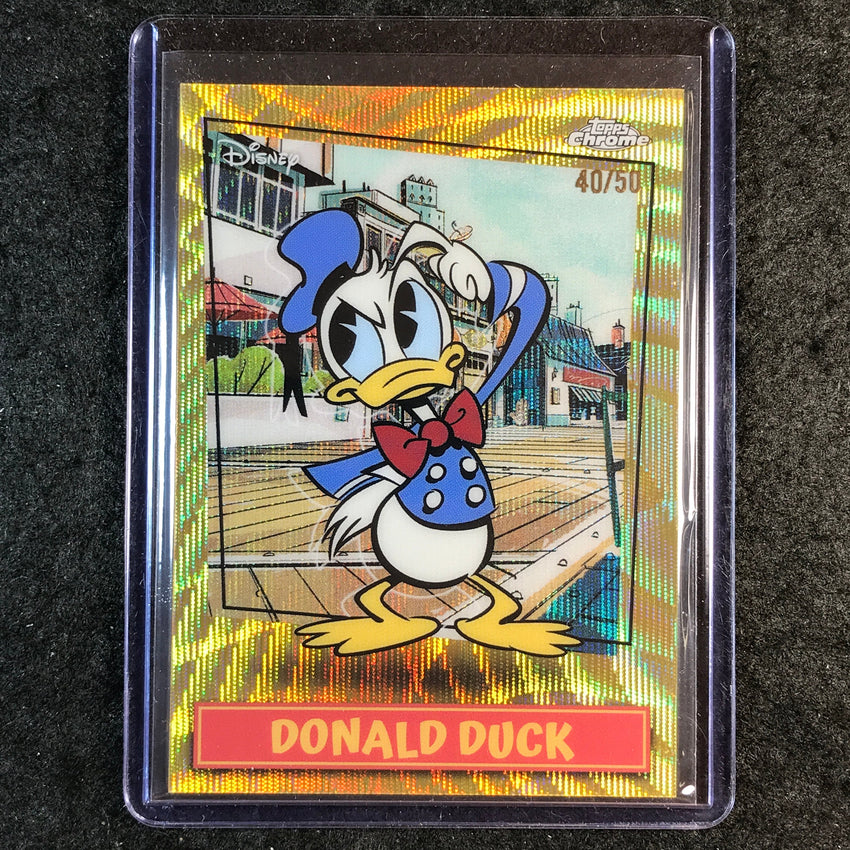 2026 Topps Disney Neon DONALD DUCK Mickey Shorts Gold Wave 40/50 #10