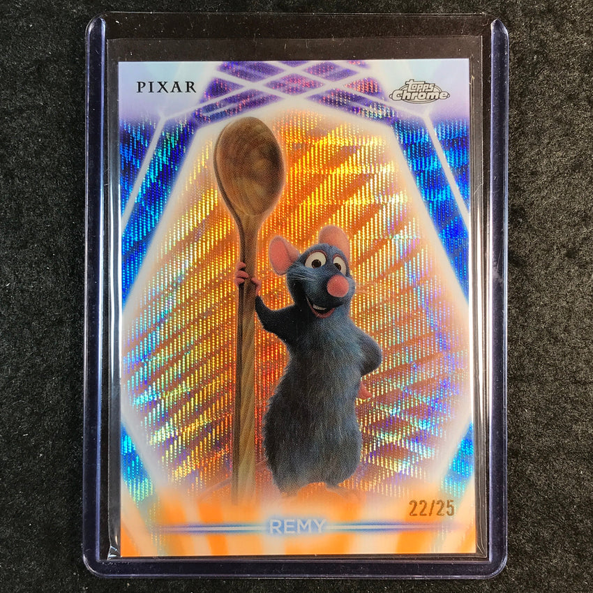 2026 Topps Disney Neon REMY Chrome Neon Etch Orange Wave 22/25 #71