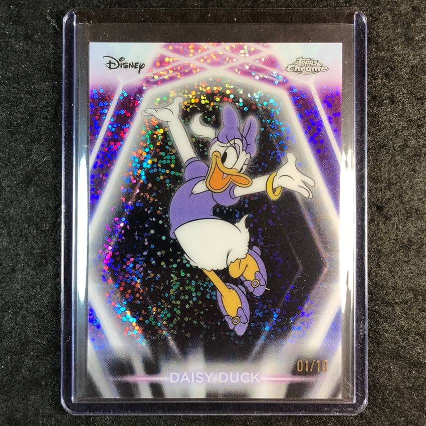 2026 Topps Disney Neon DAISY DUCK Chrome Neon Etch Black Speckle 1/10 #197