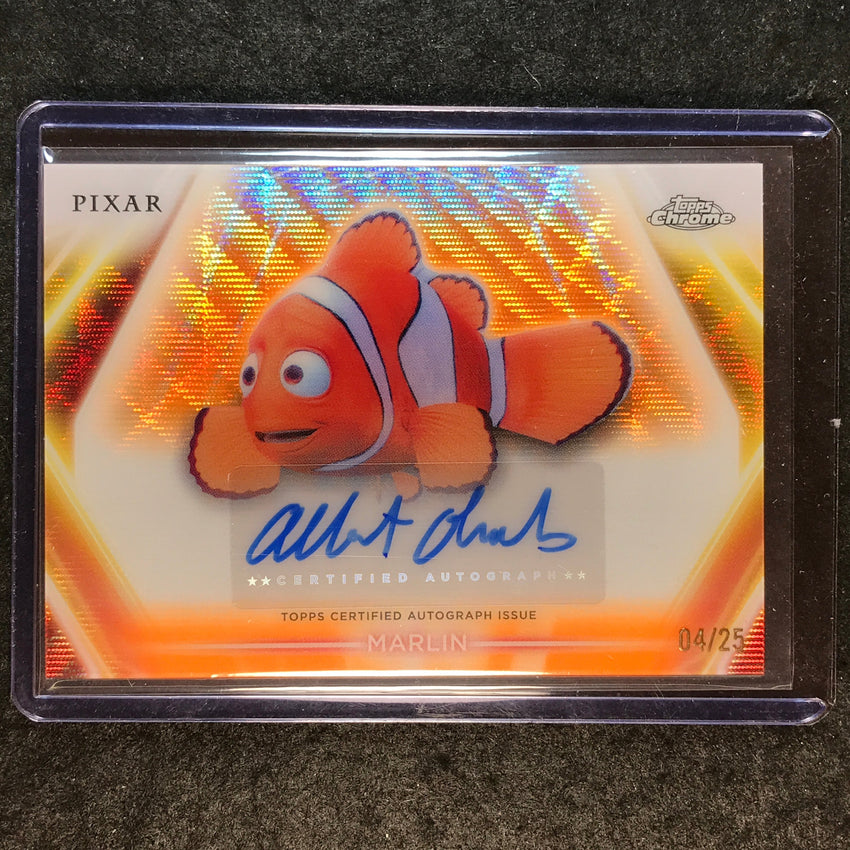 2026 Topps Disney Neon ALBERT BROOKS AS MARLIN Chrome Neon Etch Auto Orange 4/25