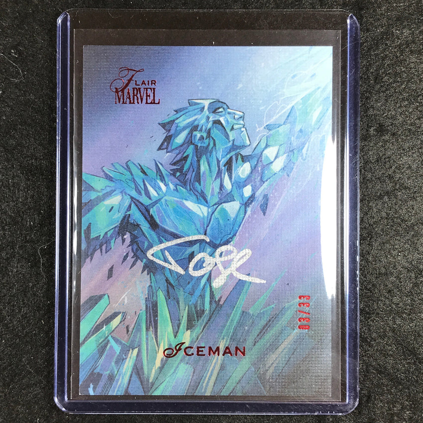 2023 Marvel Flair ICEMAN - DAVIDE TOSELLO Base Artist Auto 3/33 #33