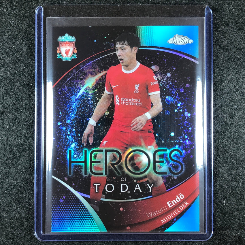 2023-24 Topps Chrome Liverpool WATURU ENDO Heroes of Today Aqua 42/99