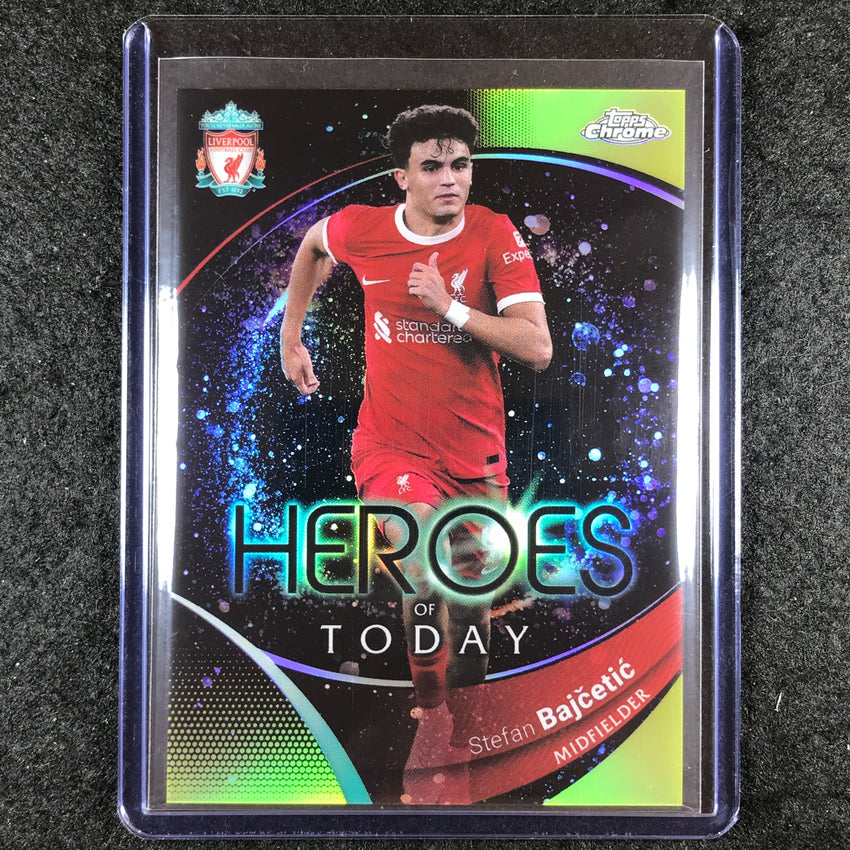 2023-24 Topps Chrome Liverpool STEFAN BAJCETIC Heroes of Today Yellow 19/75
