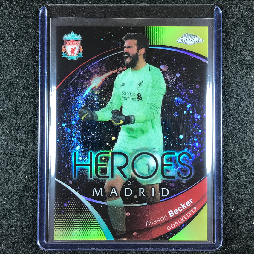 2023-24 Topps Chrome Liverpool ALISSON BECKER Heroes of Madrid Yellow 51/75