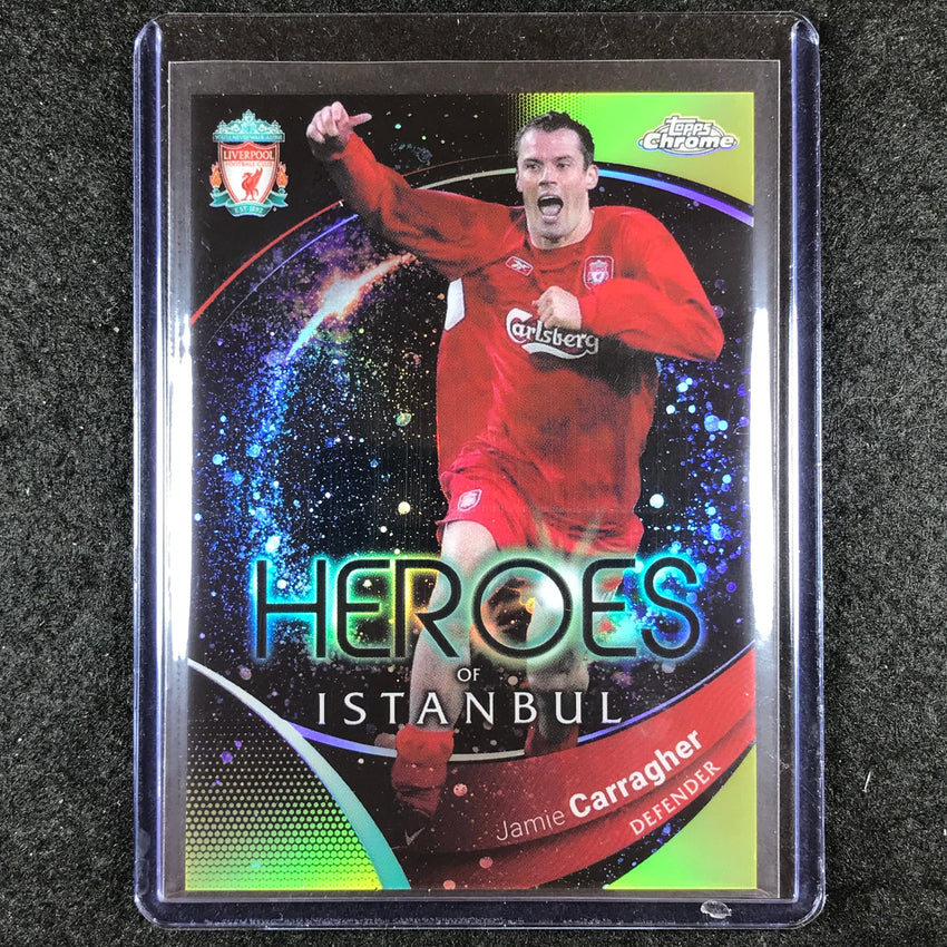 2023-24 Topps Chrome Liverpool JAMIE CARRAGHER Heroes of Istanbul Yellow 34/75