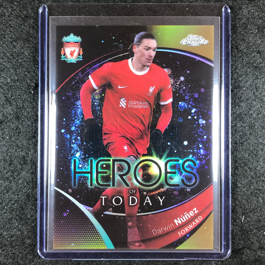 2023-24 Topps Chrome Liverpool DARWIN NUNEZ Heroes of Today Gold 14/50