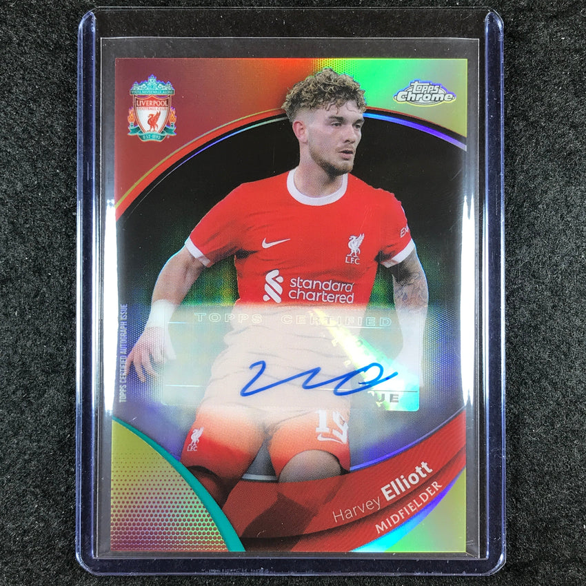 2023-24 Topps Chrome Liverpool HARVEY ELLIOTT Base Auto Yellow 62/75