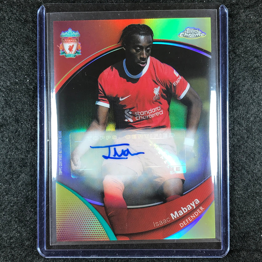 2023-24 Topps Chrome Liverpool ISAAC MABAYA Base Auto Yellow 62/75