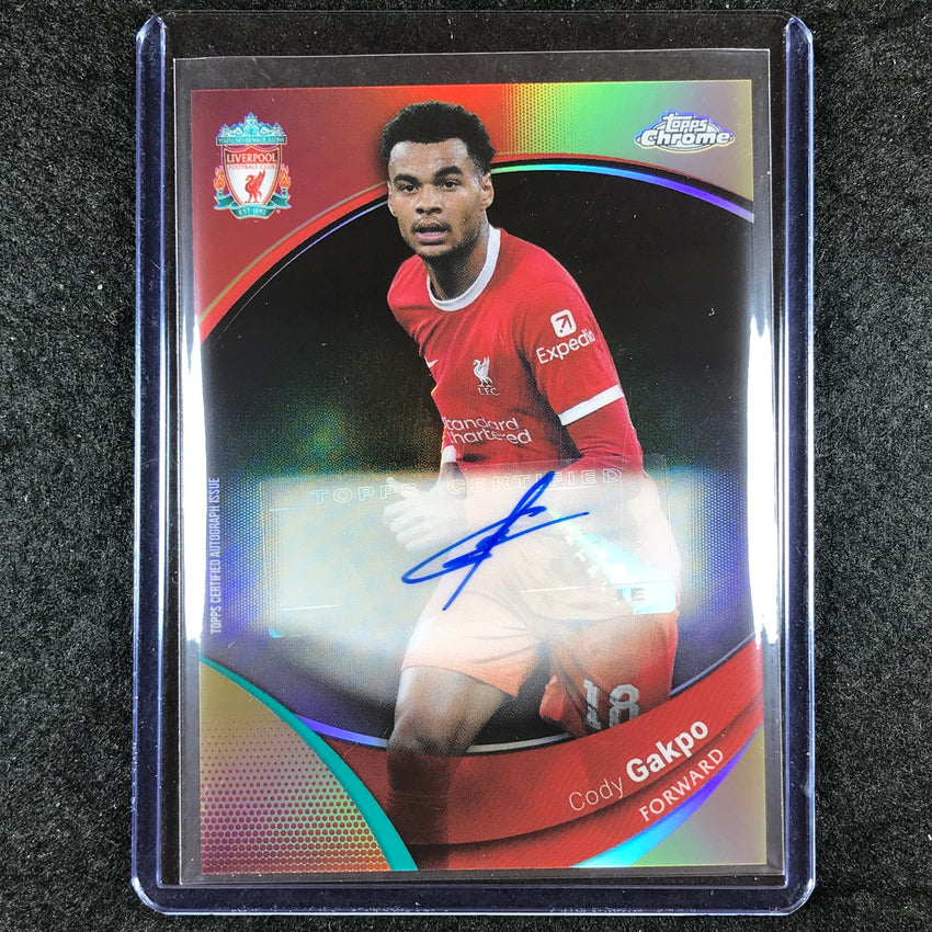 2023-24 Topps Chrome Liverpool CODY GAKPO Base Auto Gold 43/50