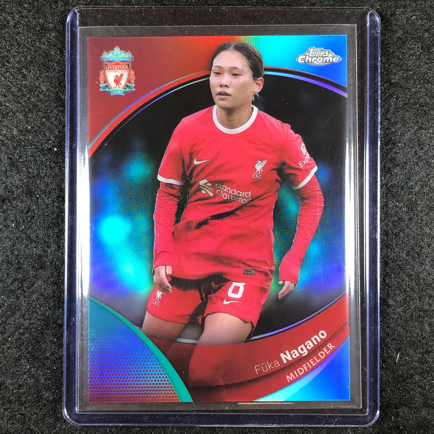2023-24 Topps Chrome Liverpool FUKA NAGANO Base Aqua 28/99