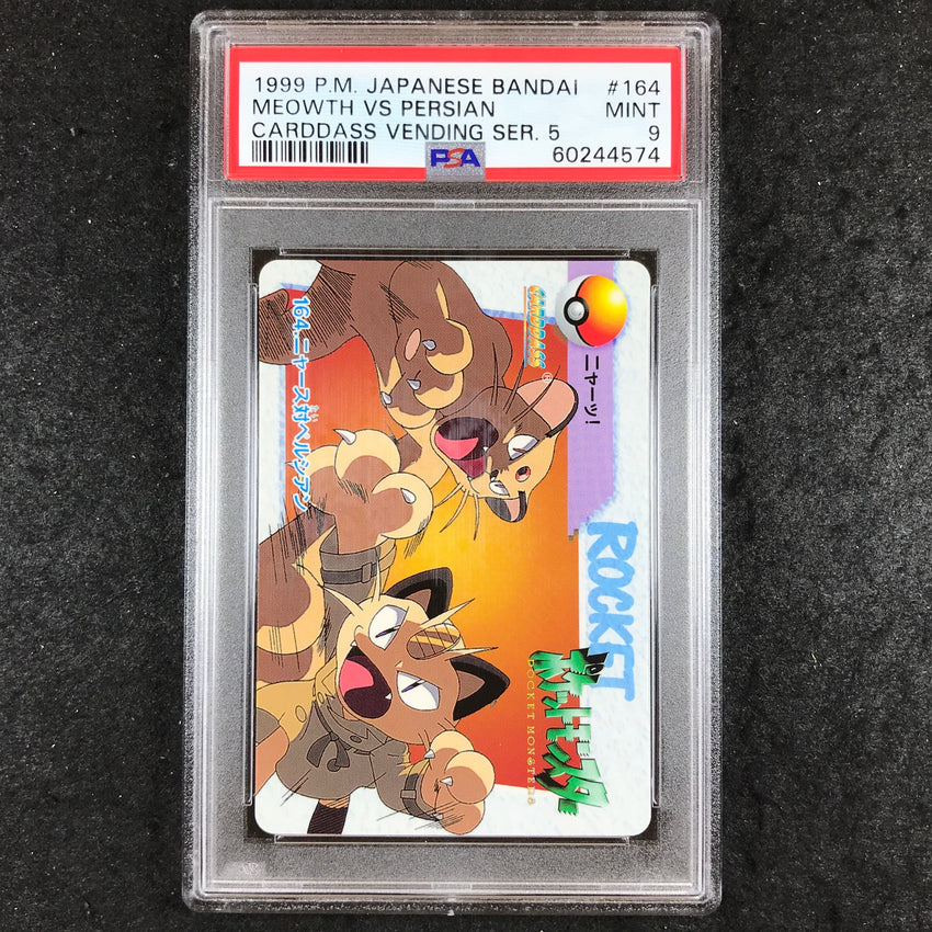 PSA 9 Meowth & Persian - 164 - 1999 Pocket Monsters Carddass Vending Series 5 574
