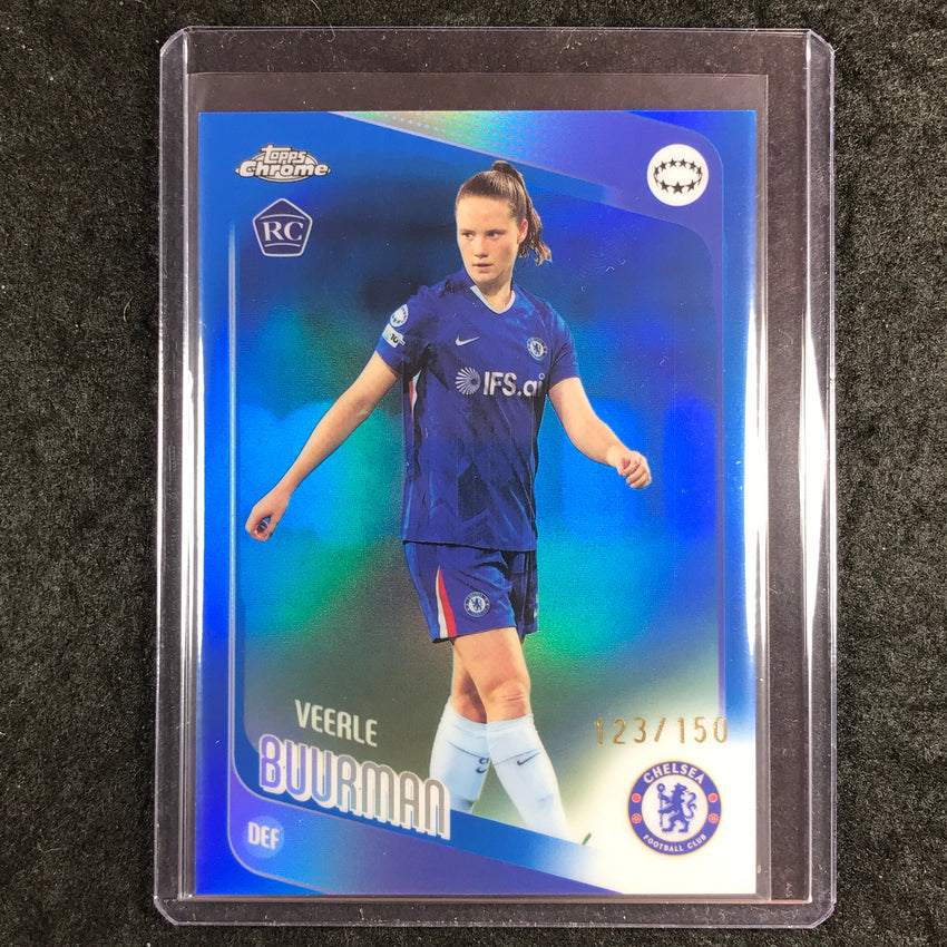 2025-26 Topps Chrome UEFA Women's UCL VEERLE BUURMAN Rookie Blue 123/150 #9
