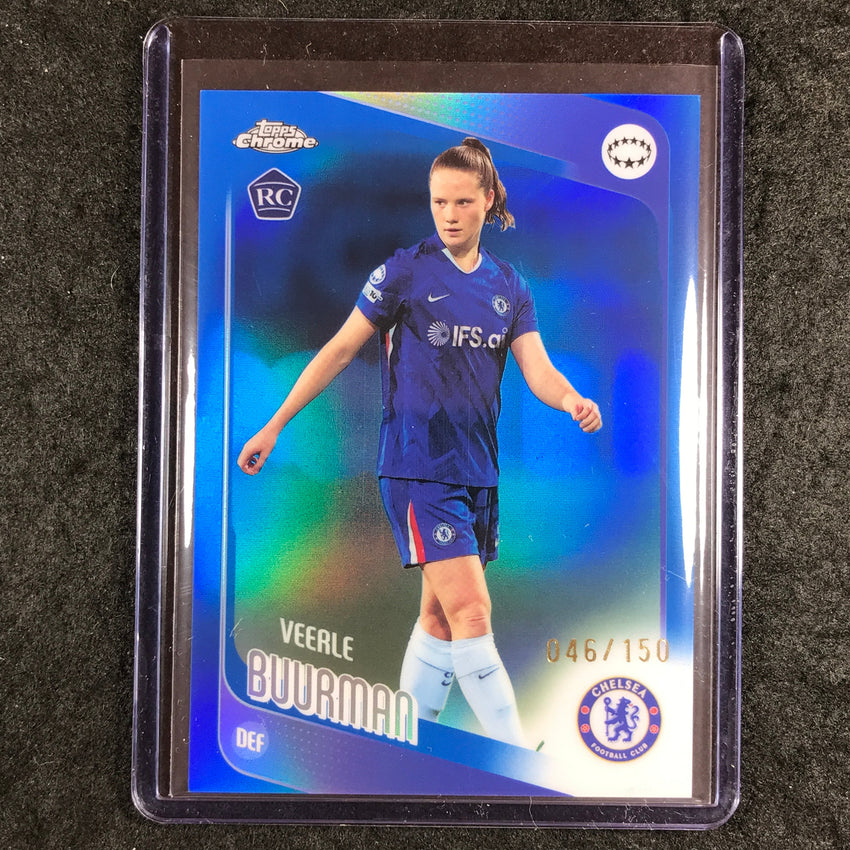 2025-26 Topps Chrome UEFA Women's UCL VEERLE BUURMAN Rookie Blue 46/150 #9