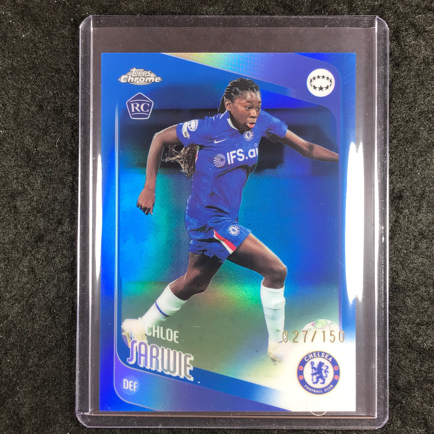 2025-26 Topps Chrome UEFA Women's UCL CHLOE SARWIE Rookie Blue 27/150 #15