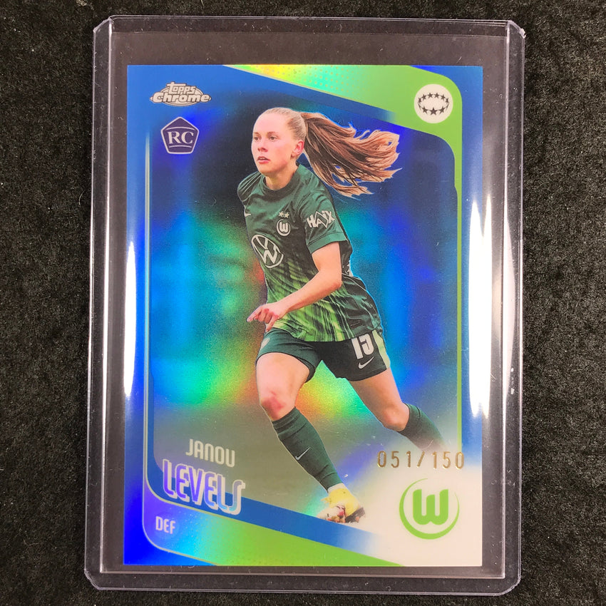 2025-26 Topps Chrome UEFA Women's UCL JANOU LEVELS Rookie Blue 51/150 #27