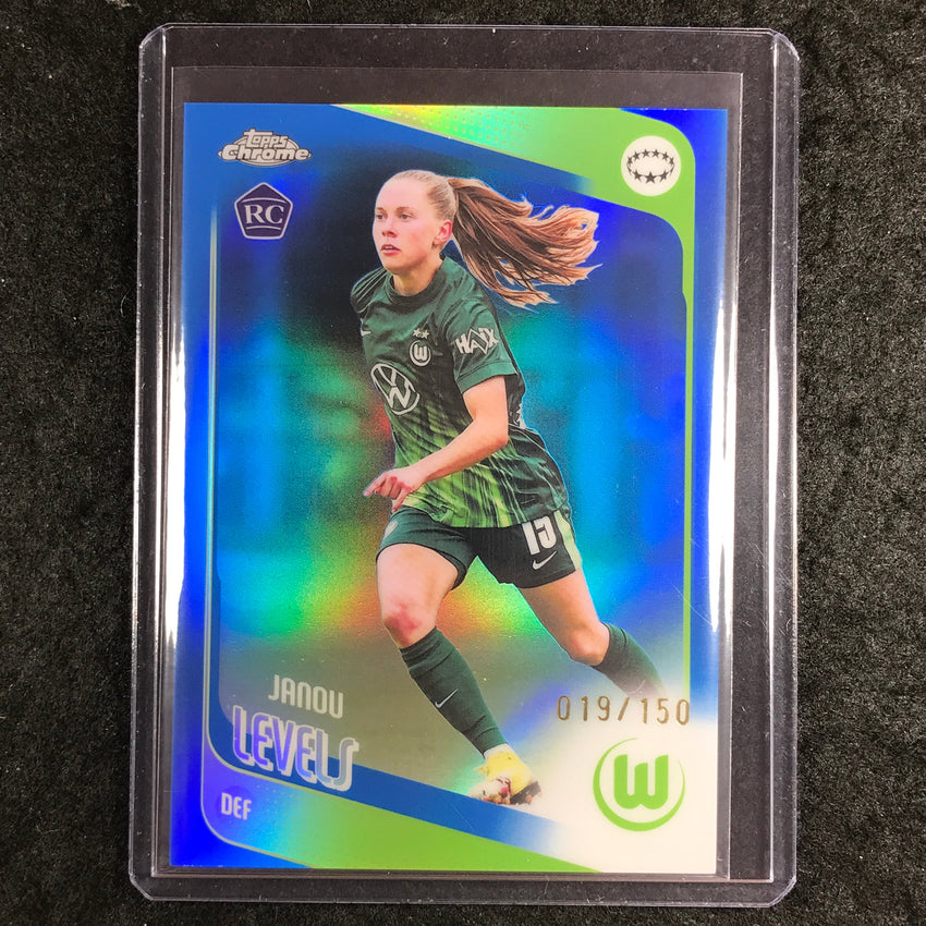 2025-26 Topps Chrome UEFA Women's UCL JANOU LEVELS Rookie Blue 19/150 #27