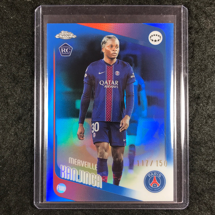 2025-26 Topps Chrome UEFA Women's UCL MERVEILLE KANJINGA Rookie Blue 117/150 #35