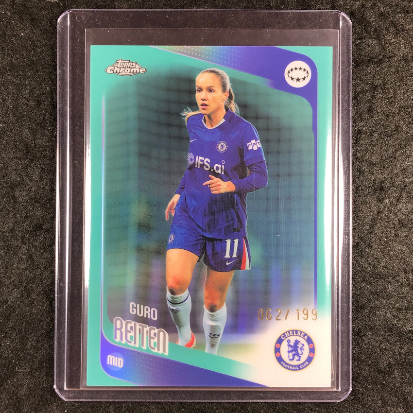 2025-26 Topps Chrome UEFA Women's UCL GURO REITEN Aqua 62/199 #24