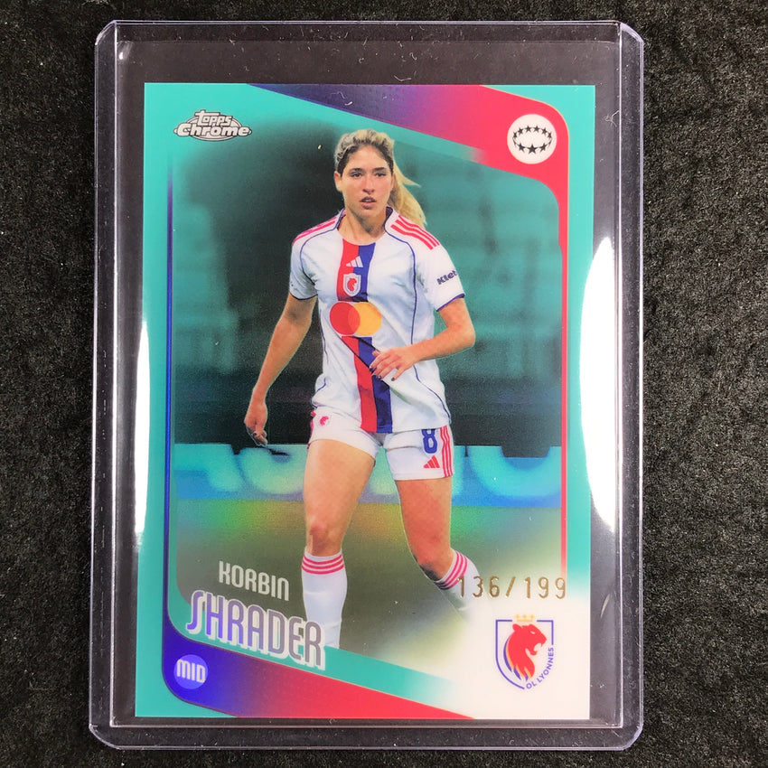 2025-26 Topps Chrome UEFA Women's UCL KORBIN SHRADER Aqua 136/199 #28