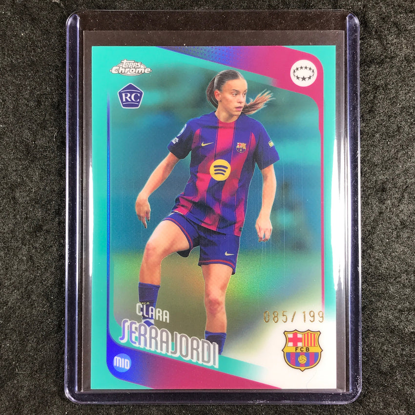 2025-26 Topps Chrome UEFA Women's UCL CLARA SERRAJORDI Rookie Aqua 85/199 #31
