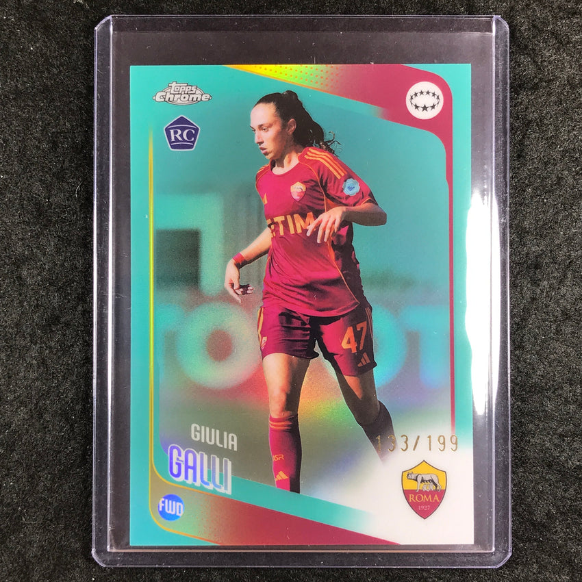 2025-26 Topps Chrome UEFA Women's UCL GIULIA GALLI Rookie Aqua 133/199 #40