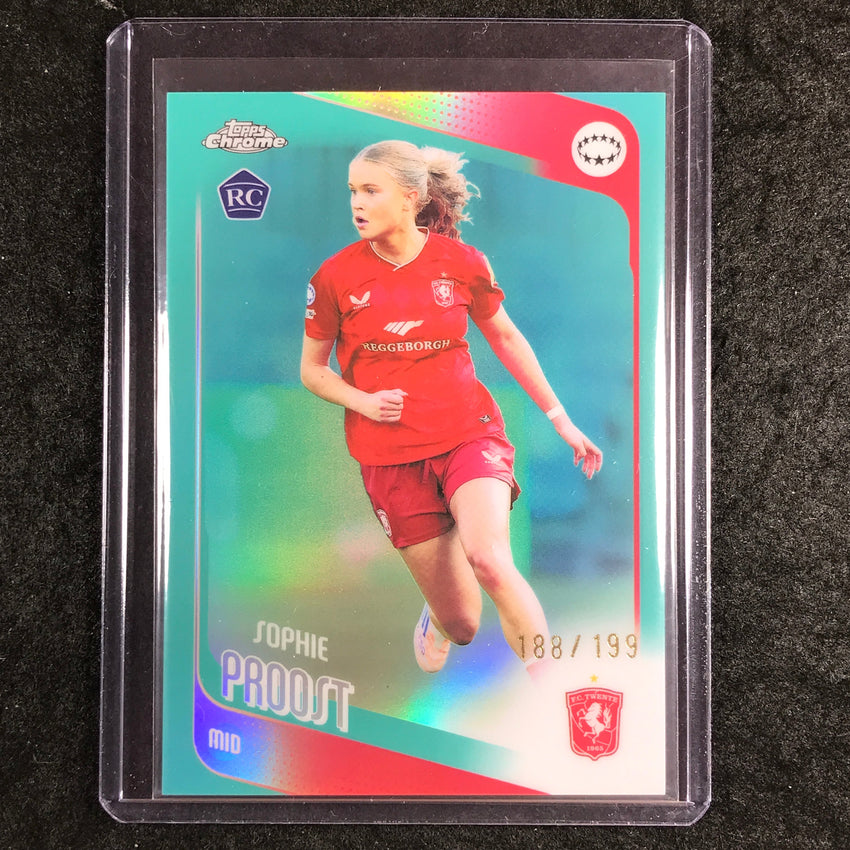 2025-26 Topps Chrome UEFA Women's UCL SOPHIE PROOST Rookie Aqua 188/199 #42