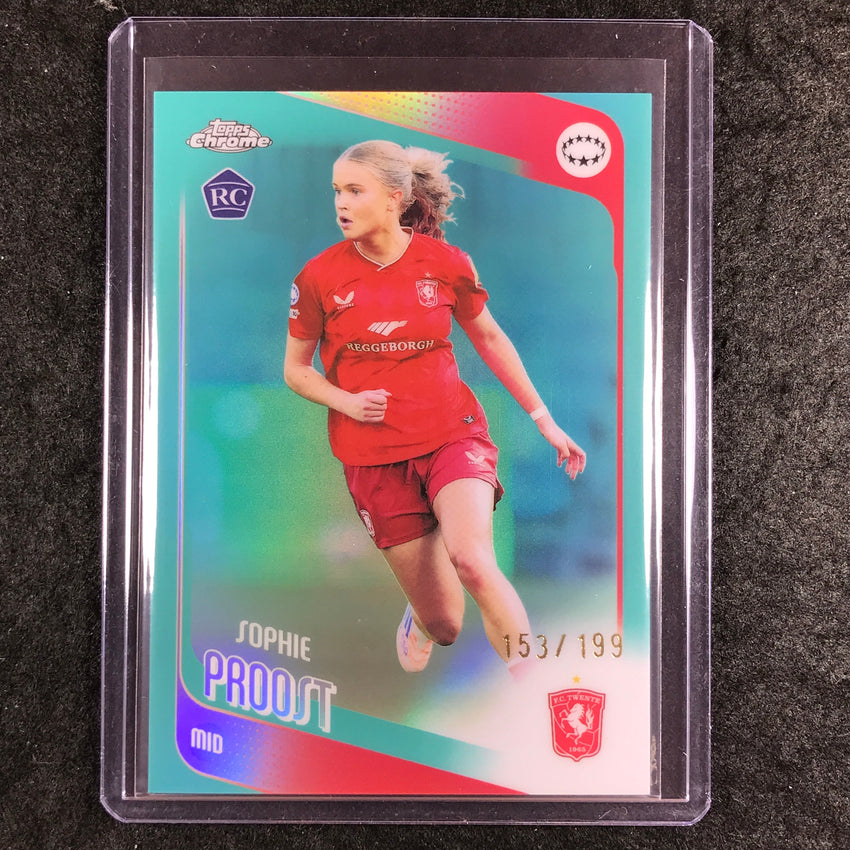 2025-26 Topps Chrome UEFA Women's UCL SOPHIE PROOST Rookie Aqua 153/199 #42