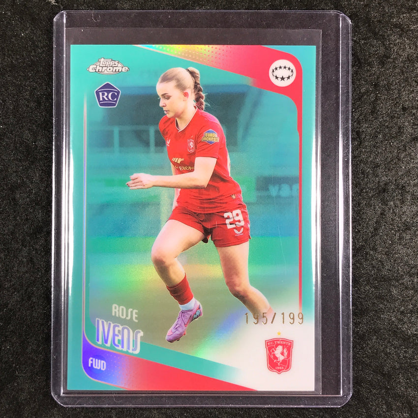 2025-26 Topps Chrome UEFA Women's UCL ROSE IVENS Rookie Aqua 195/199 #73