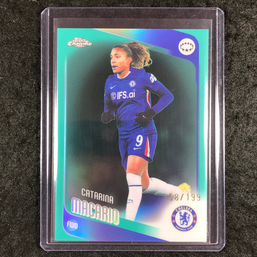 2025-26 Topps Chrome UEFA Women's UCL CATARINA MACARIO Aqua 158/199 #77