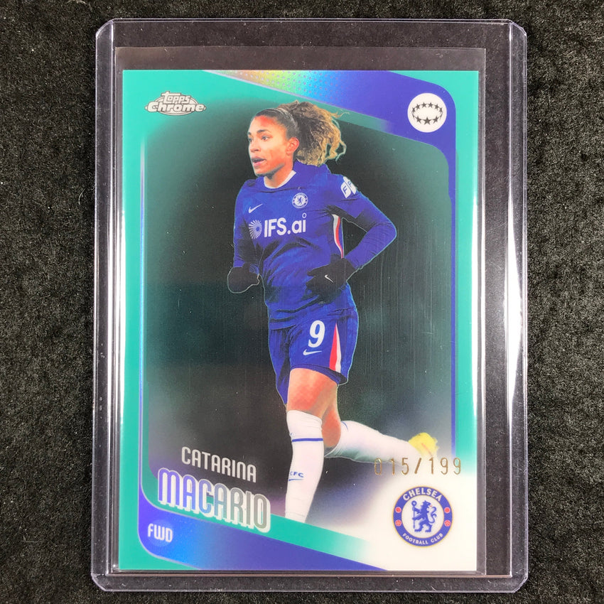 2025-26 Topps Chrome UEFA Women's UCL CATARINA MACARIO Aqua 15/199 #77