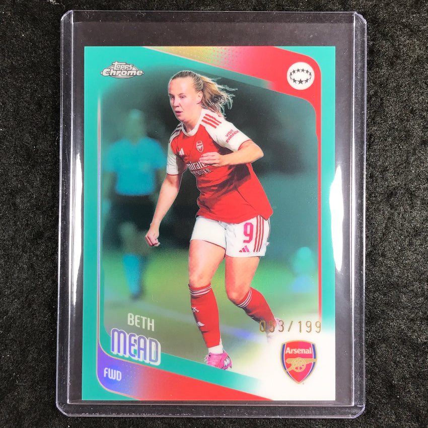 2025-26 Topps Chrome UEFA Women's UCL BETH MEAD Aqua 53/199 #100