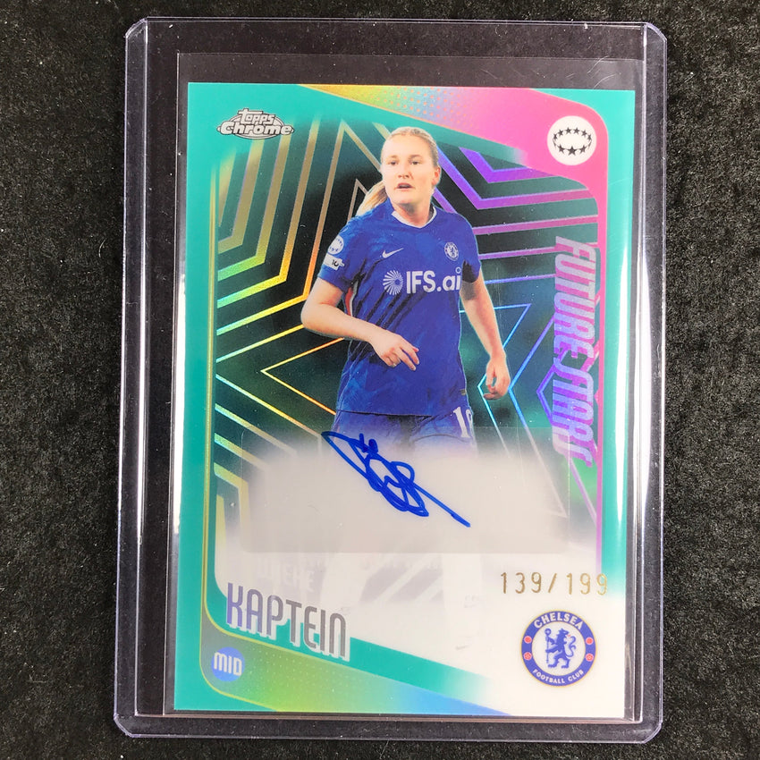 2025-26 Topps Chrome UEFA Women's WIEKE KAPTEIN Future Stars Auto Aqua 139/199