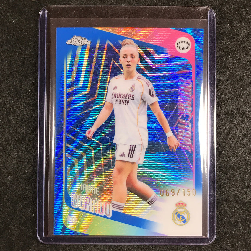 2025-26 Topps Chrome UEFA Women's IRUNE DORADO Future Stars Blue Wave 69/150 #89