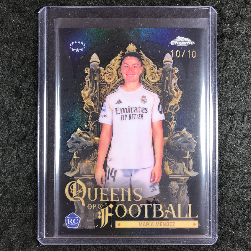 2025-26 Topps Chrome UEFA Women's MARIA MENDEZ Queens of Football Rookie 10/10