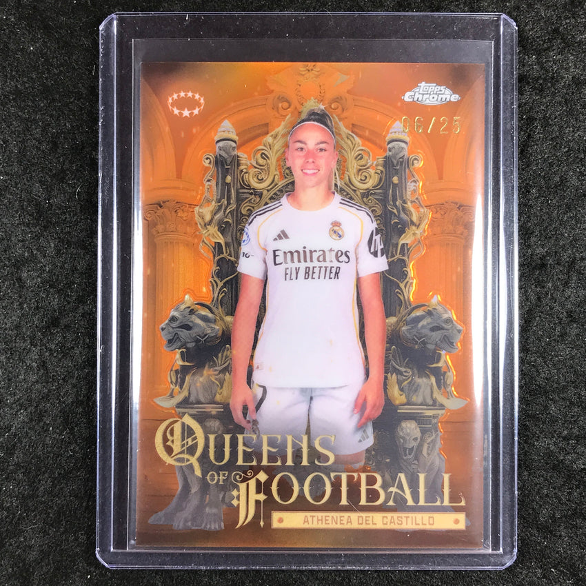 2025-26 Topps Chrome UEFA Women's DEL CASTILLO Queens of Football Orange 6/25