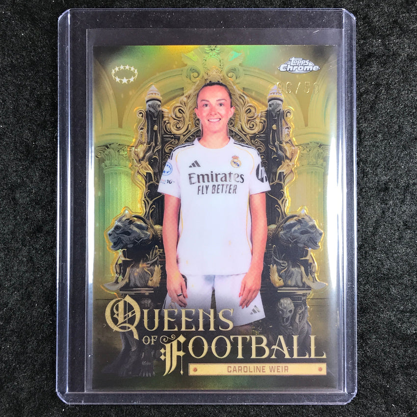 2025-26 Topps Chrome UEFA Women's CAROLINE WEIR Queens of Football Gold 6/50 #4