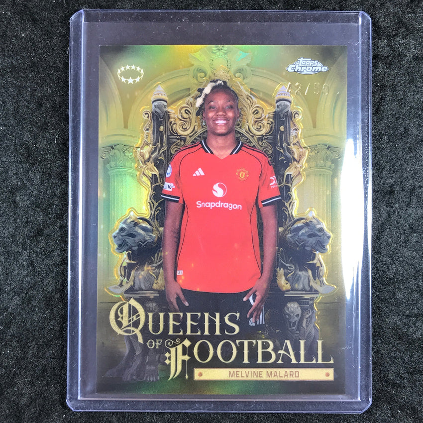 2025-26 Topps Chrome UEFA Women's MELVINE MALARD Queens of Football Gold 42/50