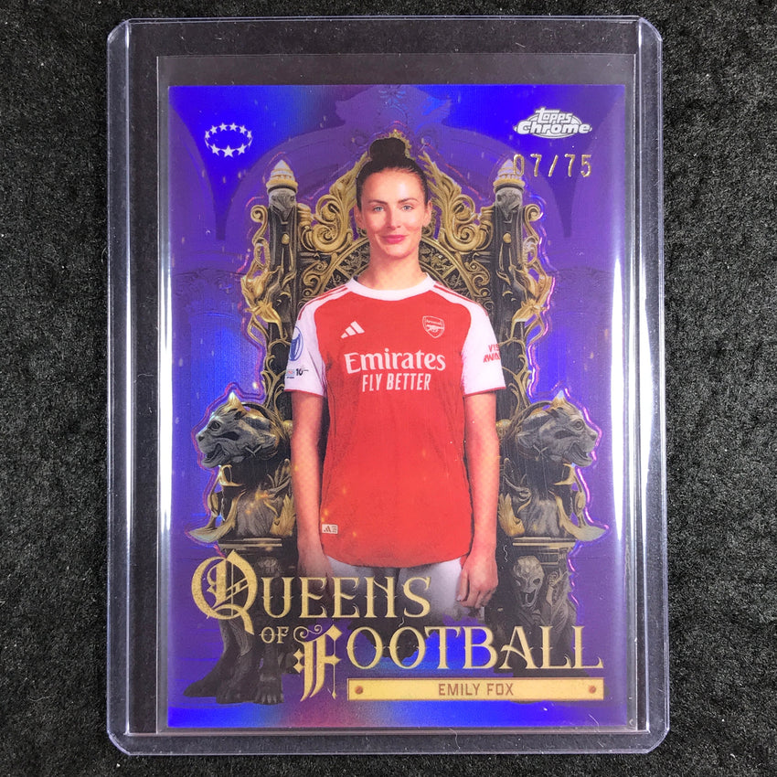 2025-26 Topps Chrome UEFA Women's EMILY FOX Queens of Football Purple 7/75 #2