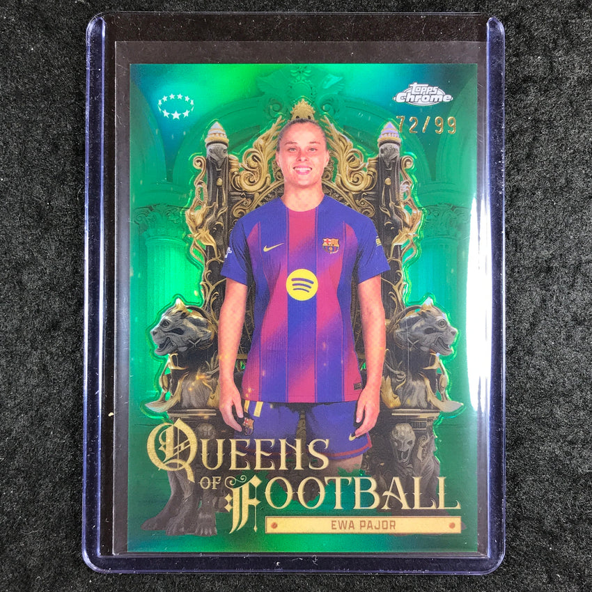 2025-26 Topps Chrome UEFA Women's EWA PAJOR Queens of Football Green 72/99 #3