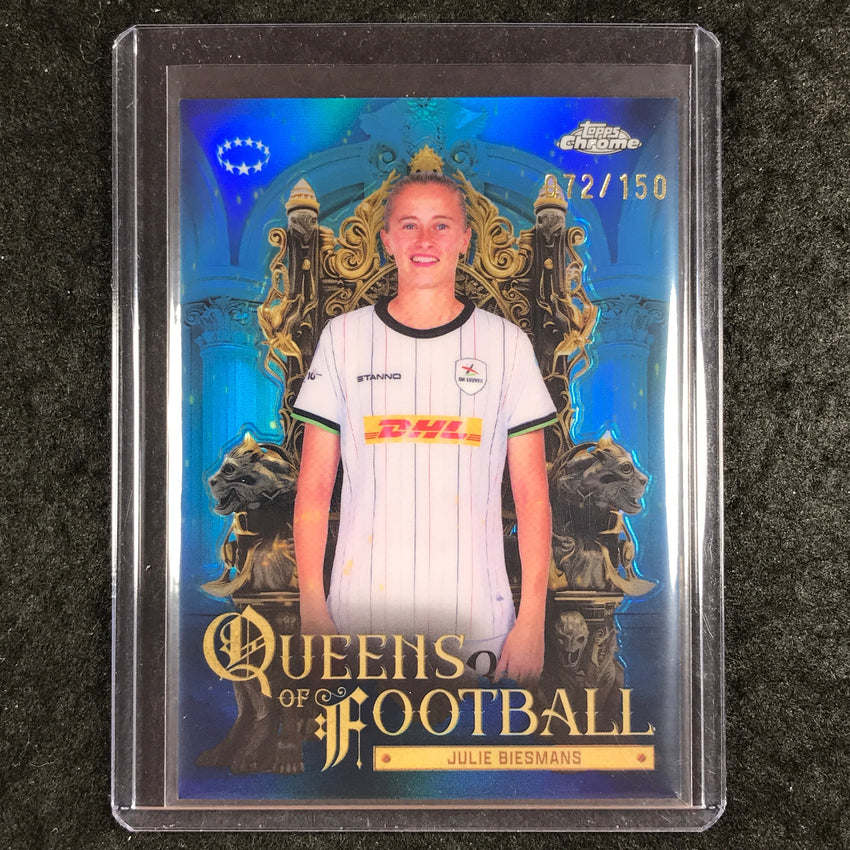 2025-26 Topps Chrome UEFA Women's JULIE BIESMANS Queens of Football Blue 72/150