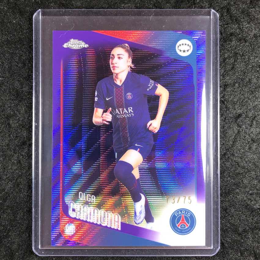 2025-26 Topps Chrome UEFA Women's UCL OLGA CARMONA Purple Wave 73/75 #36