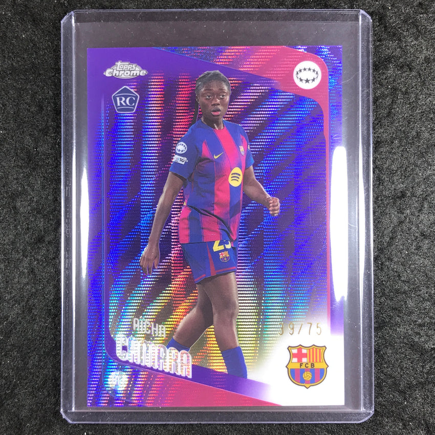 2025-26 Topps Chrome UEFA Women's UCL AICHA CAMARA Rookie Purple Wave 39/75 #69