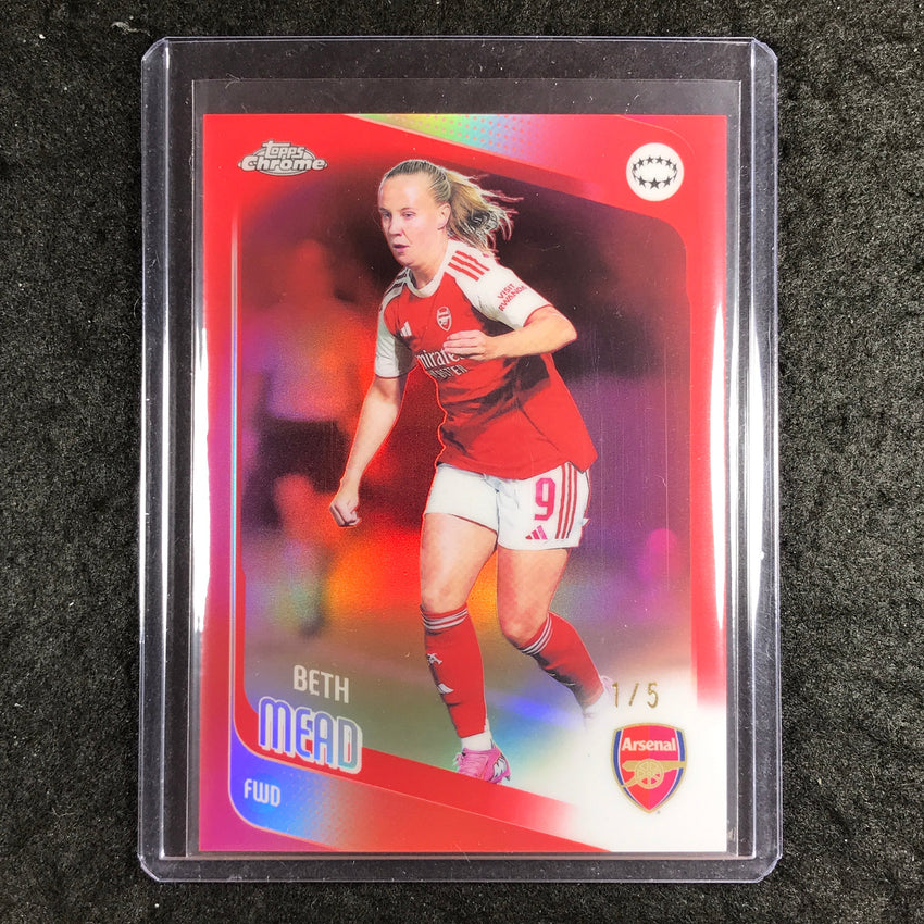 2025-26 Topps Chrome UEFA Women's UCL BETH MEAD Red 1/5 #100